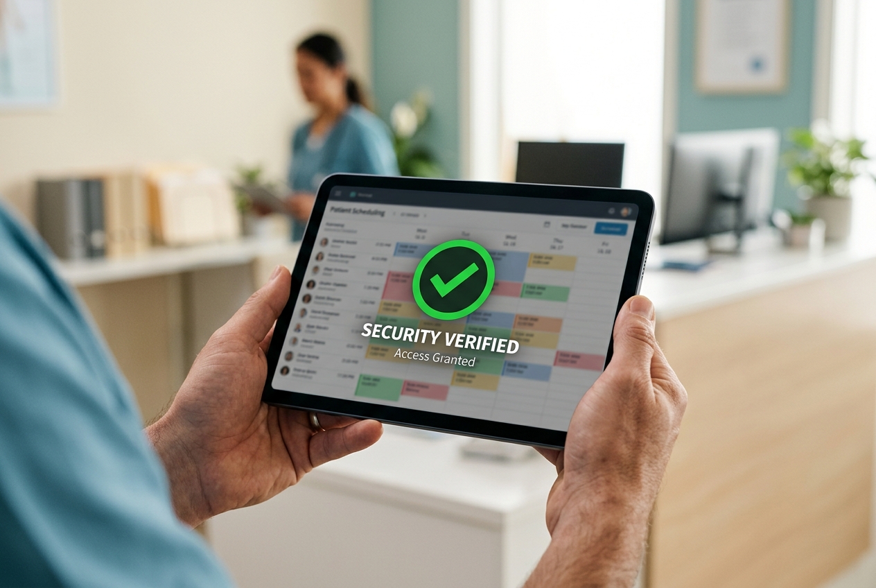 Clinician using secure systems with confidence